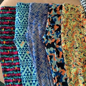 5 pairs of LuLaRoe leggings. One size. Used in excellent condition.